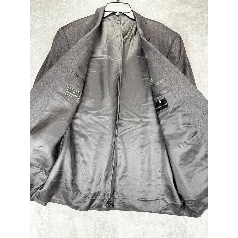 Ermenegildo Zegna Mens Blazer Jacket 56R Gray Super 100s Wool Luxury
